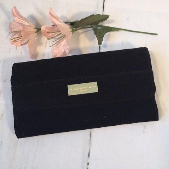 Adrienne Vittadini Handbags - Adrienne Vittadini Black Velvet Fold Out Wallet NWT